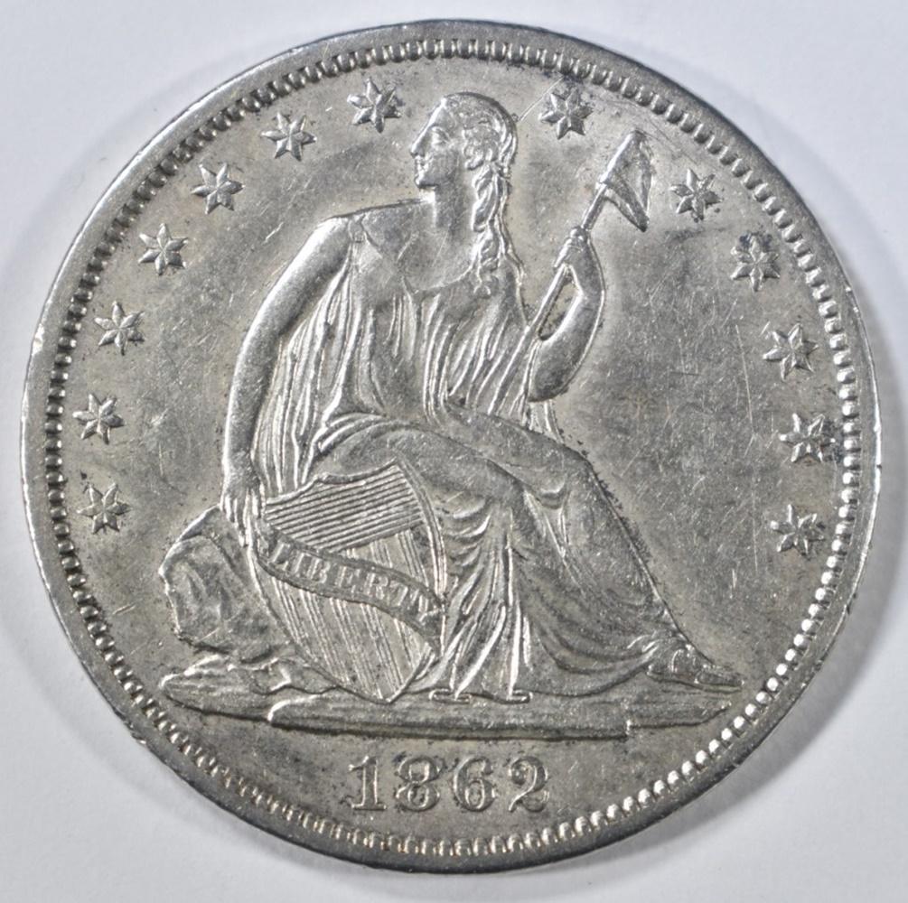 1862-S SEATED LIBERTY HALF DOLLAR CH AU (1 of 2)