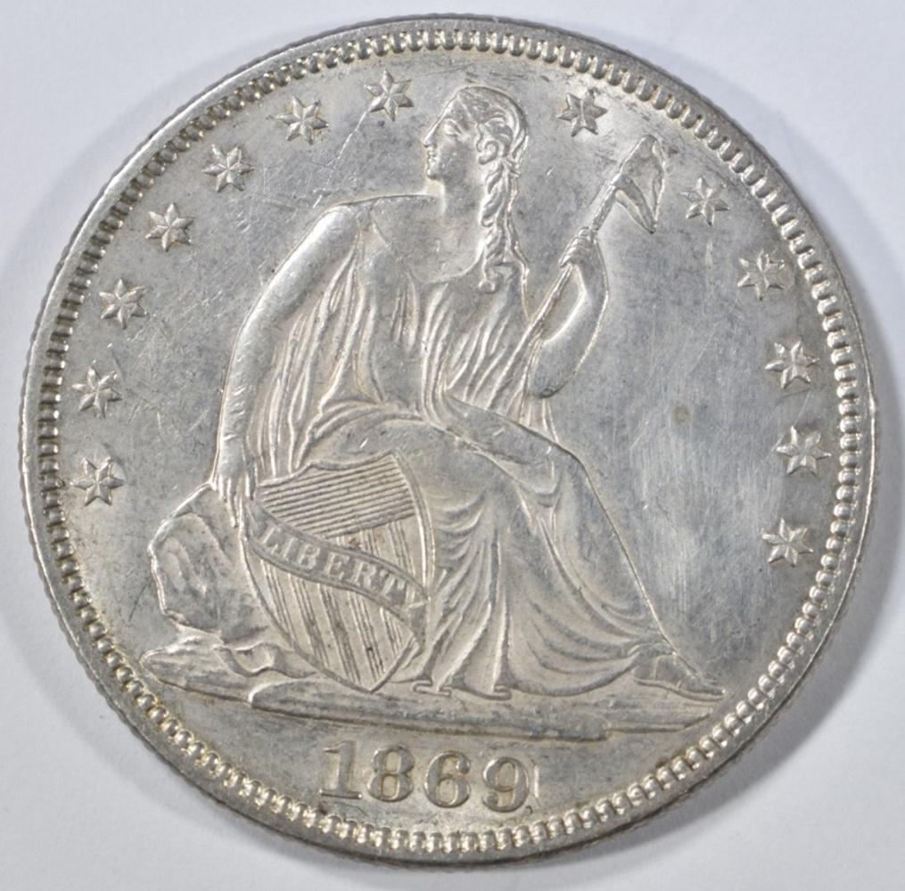 1869 SEATED LIBERTY HALF DOLLAR AU/BU (1 of 2)