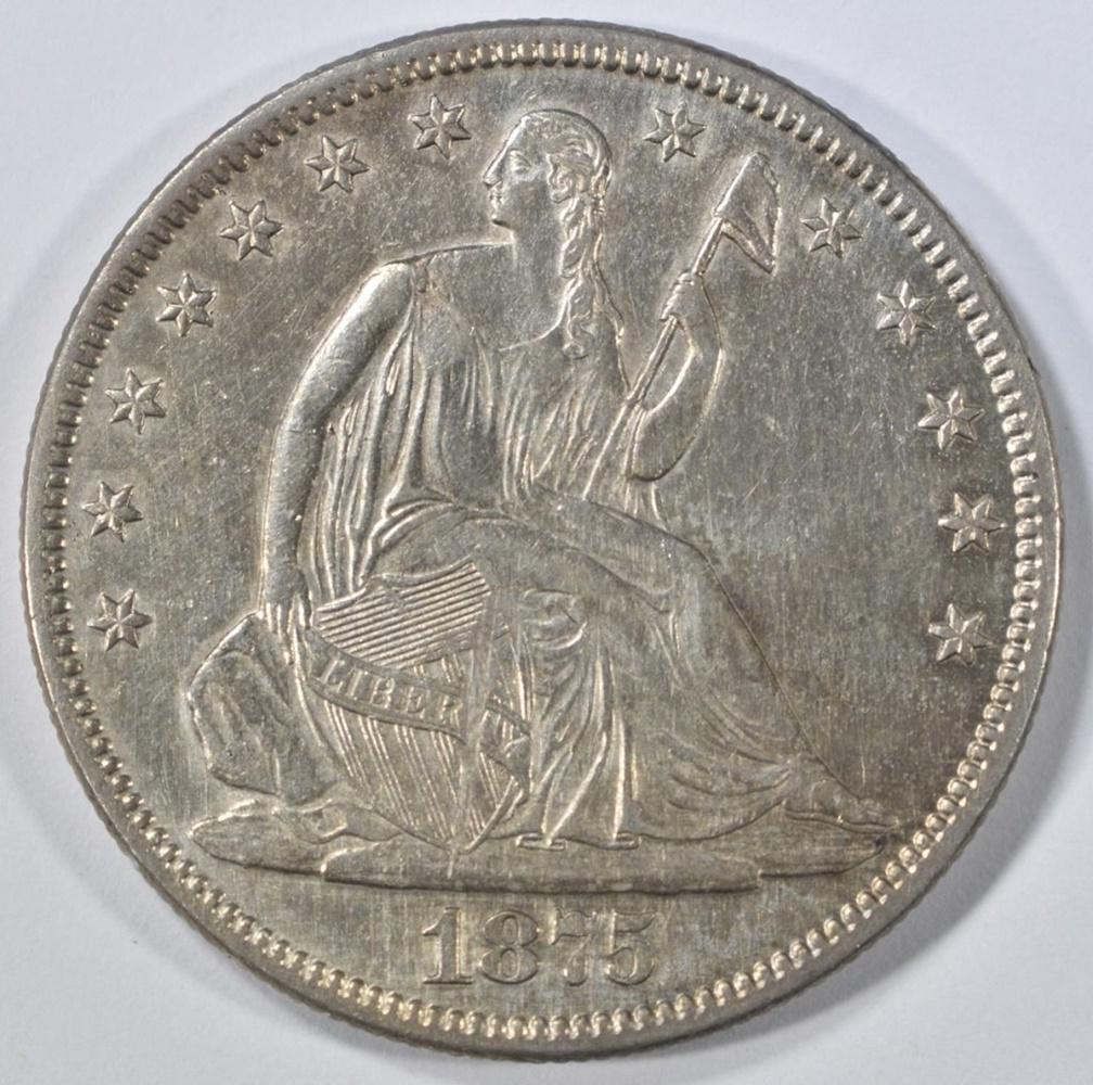 1875 SEATED LIBERTY HALF DOLLAR CH AU (1 of 2)