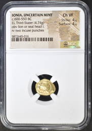 600-550 BC EL THIRD-STATER  NGC CH VF 4/4