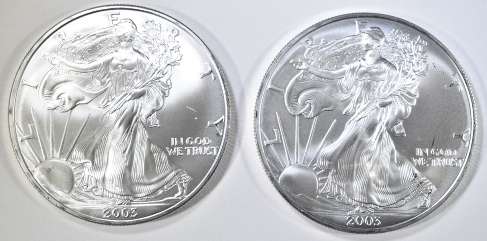 (2) 2003 UNC AMERICAN SILVER EAGLES (1 of 2)