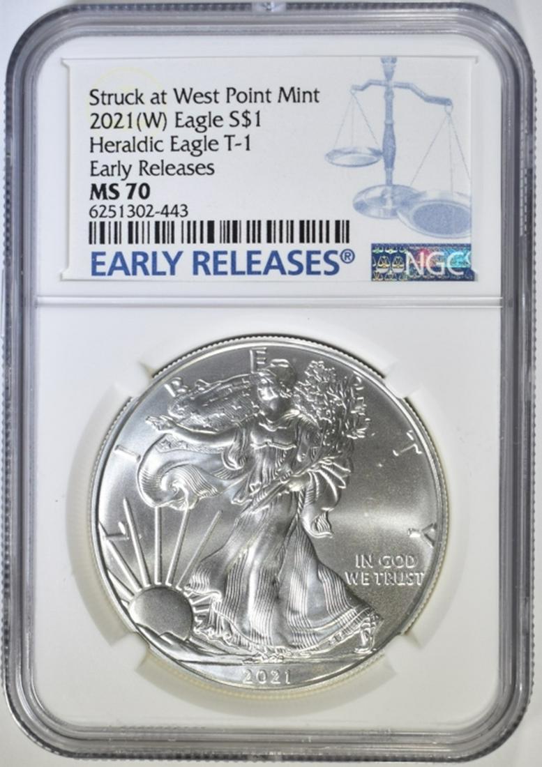2021 (W) AMERICAN SILVER EAGLE T-1 ER NGC MS 70 (1 of 4)