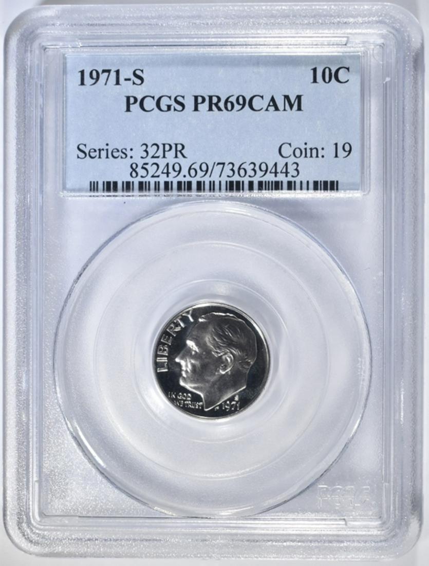 1971-S ROOSEVELT DIMES, PCGS PR-69 DCAM (1 of 4)