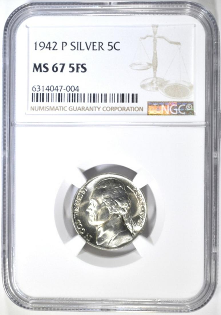 1942-P SILVER JEFFERSON NICKEL NGC MS-67 5FS (1 of 4)