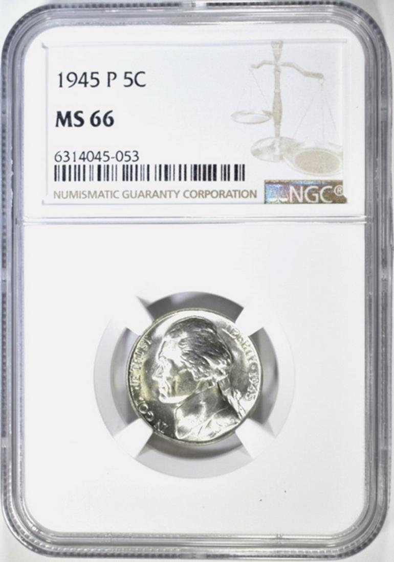 1945-P SILVER JEFFERSON NICKEL NGC MS-66 (1 of 4)