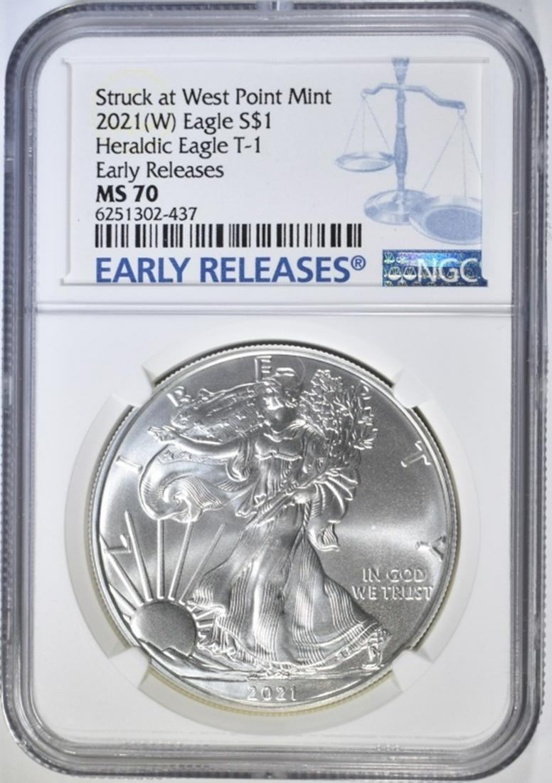 2021 (W) AMERICAN SILVER EAGLE T-1 ER NGC MS 70 (1 of 4)