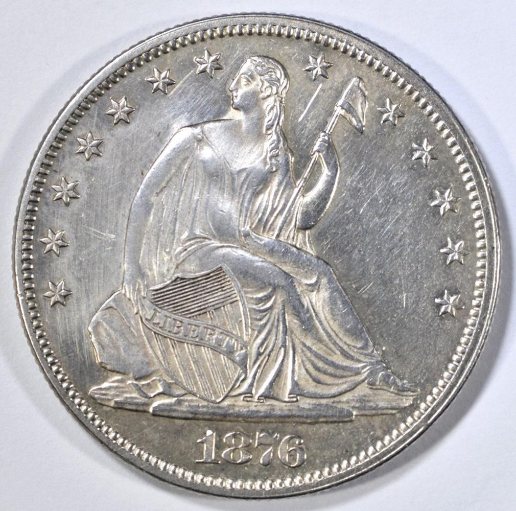 1876 SEATED LIBERTY HALF DOLLAR CH BU (1 of 2)