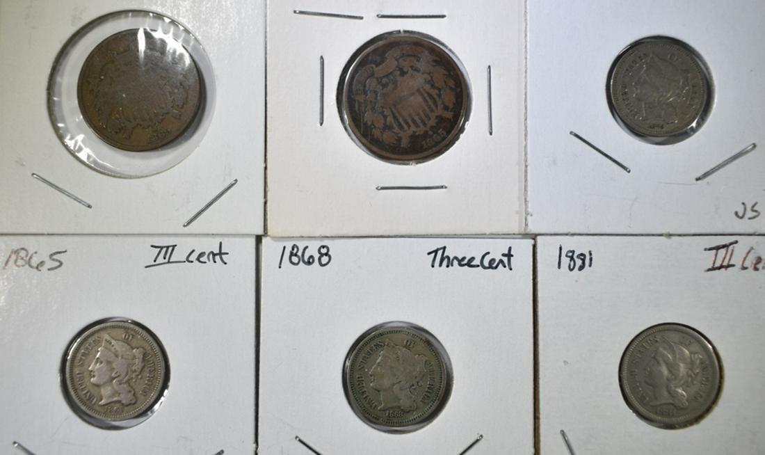 COLLECTOR'S LOT; 2-1865 2 CENT PIECES GOOD & 4 (1 of 2)