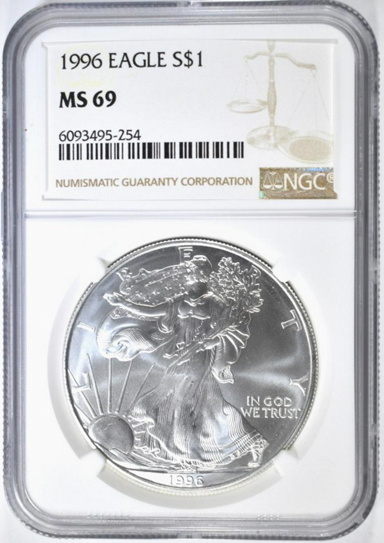 1996 AMERICAN SILVER EAGLE NGC MS-69 (1 of 4)