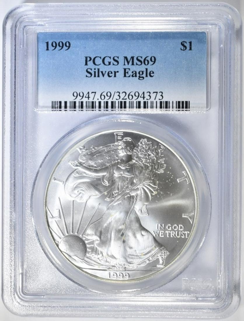 1999 AMERICAN SILVER EAGLE PCGS MS-69 (1 of 4)