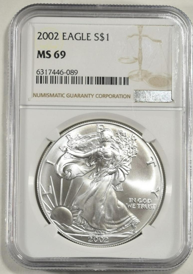 2002 AMERICAN SILVER EAGLE NGC MS 69 (1 of 4)