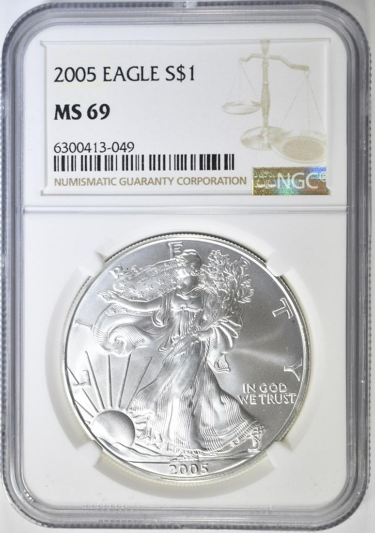 2005 AMERICAN SILVER EAGLE NGC MS-69 (1 of 4)