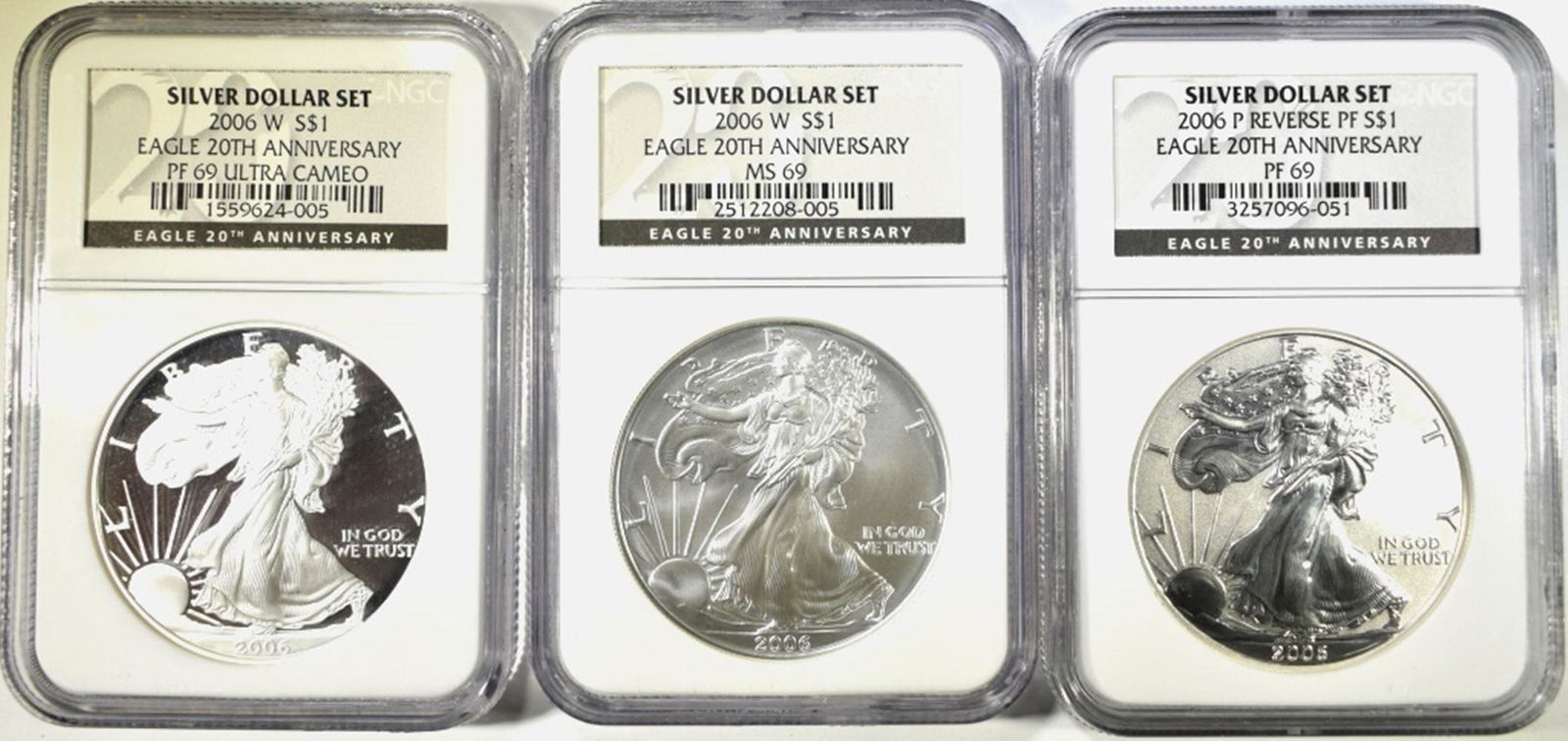2006 ASE THREE PIECE 2OTH ANNI SET NGC  MS 69 (1 of 2)