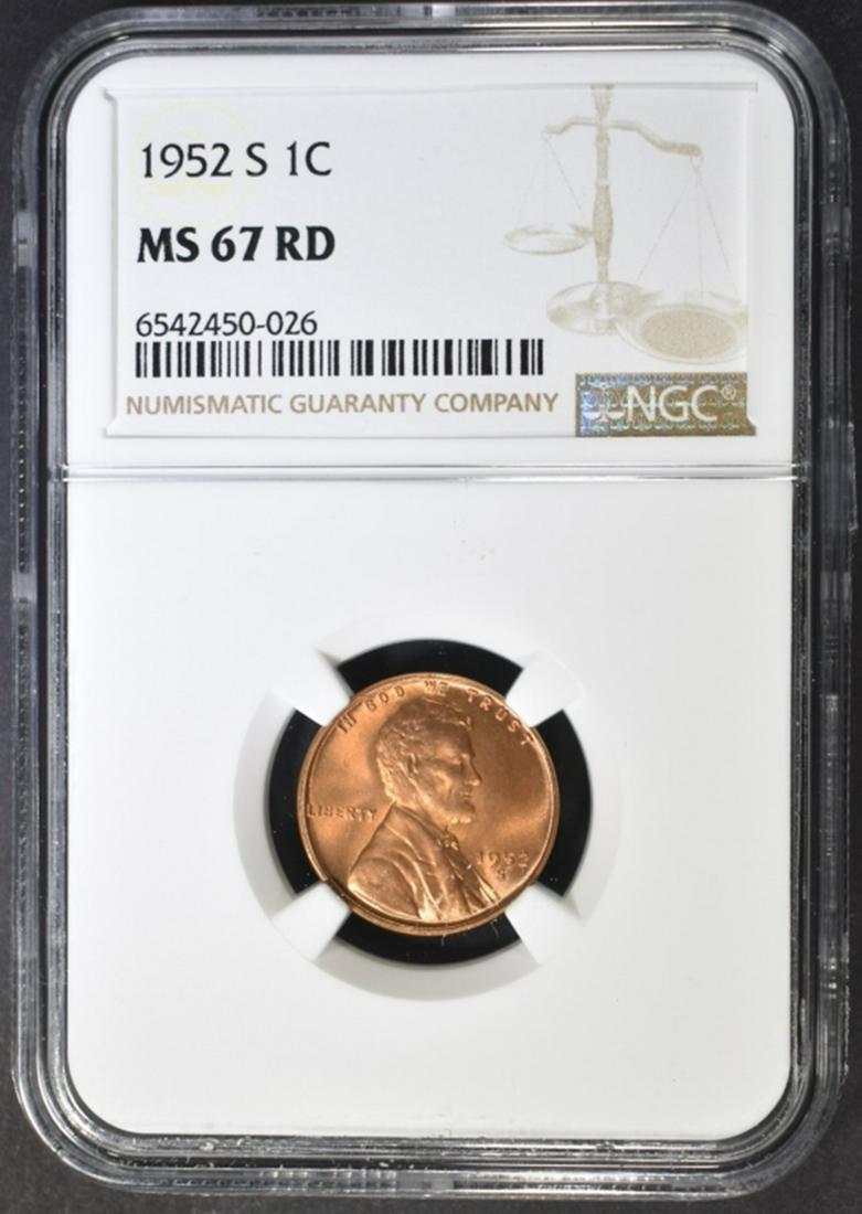 1952-S LINCOLN CENT NGC MS-67 RD (1 of 4)