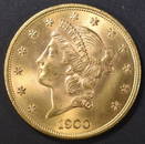 1900 GOLD $20 LIBERTY  FROSTY GEM BU