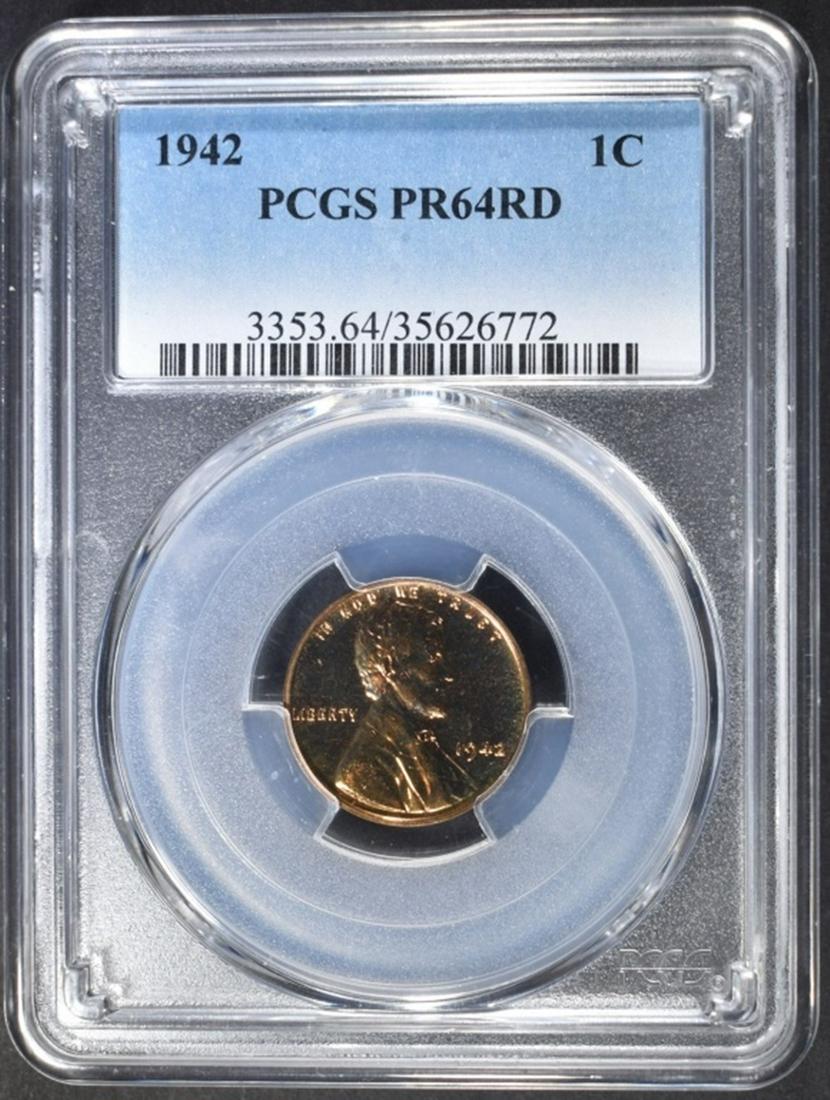 1942 LINCOLN CENT  PCGS PR-64 RD (1 of 4)