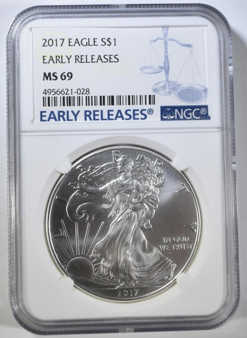 2017 AMERICAN SILVER EAGLE NGC MS-69 EARLY RELEASE (1 of 4)
