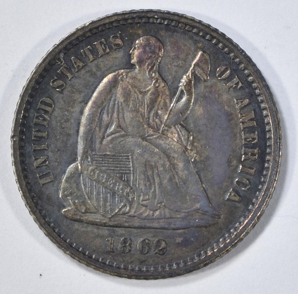 1862 SEATED HALF DIME  CH ORIG UNC (1 of 2)