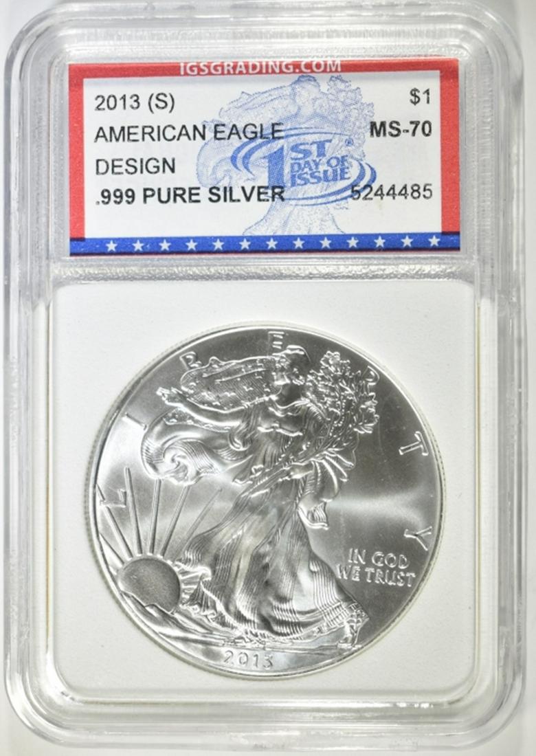 2013-(S) AMERICAN SILVER EAGLE  IGS PERFECT GEM (1 of 4)