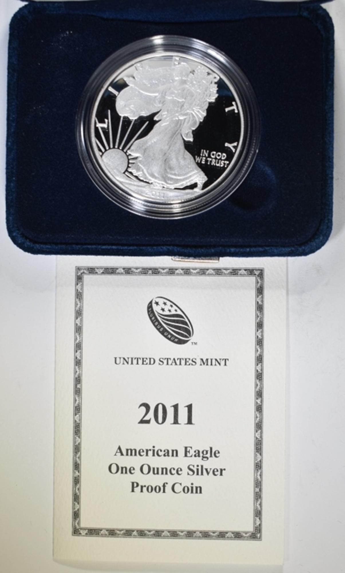 2011 PROOF AMERICAN SILVER EAGLE ORIG BOX/COA (1 of 2)