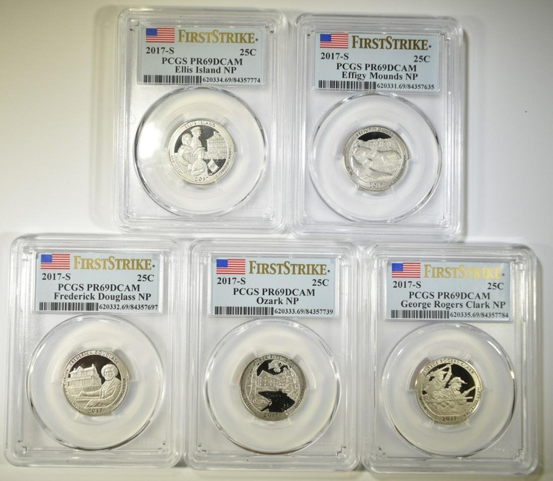 5 2017-S PCGS PR-69 DCAM FIRST STRIKE QUARTERS: (1 of 2)