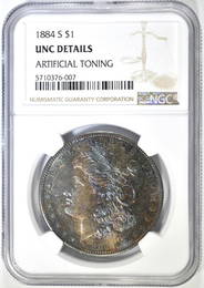 1884-S MORGAN DOLLAR NGC UNC DETAILS