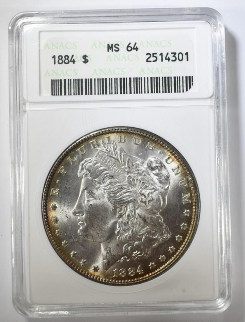 1884  MORGAN DOLLAR ANACS MS-64 (1 of 4)