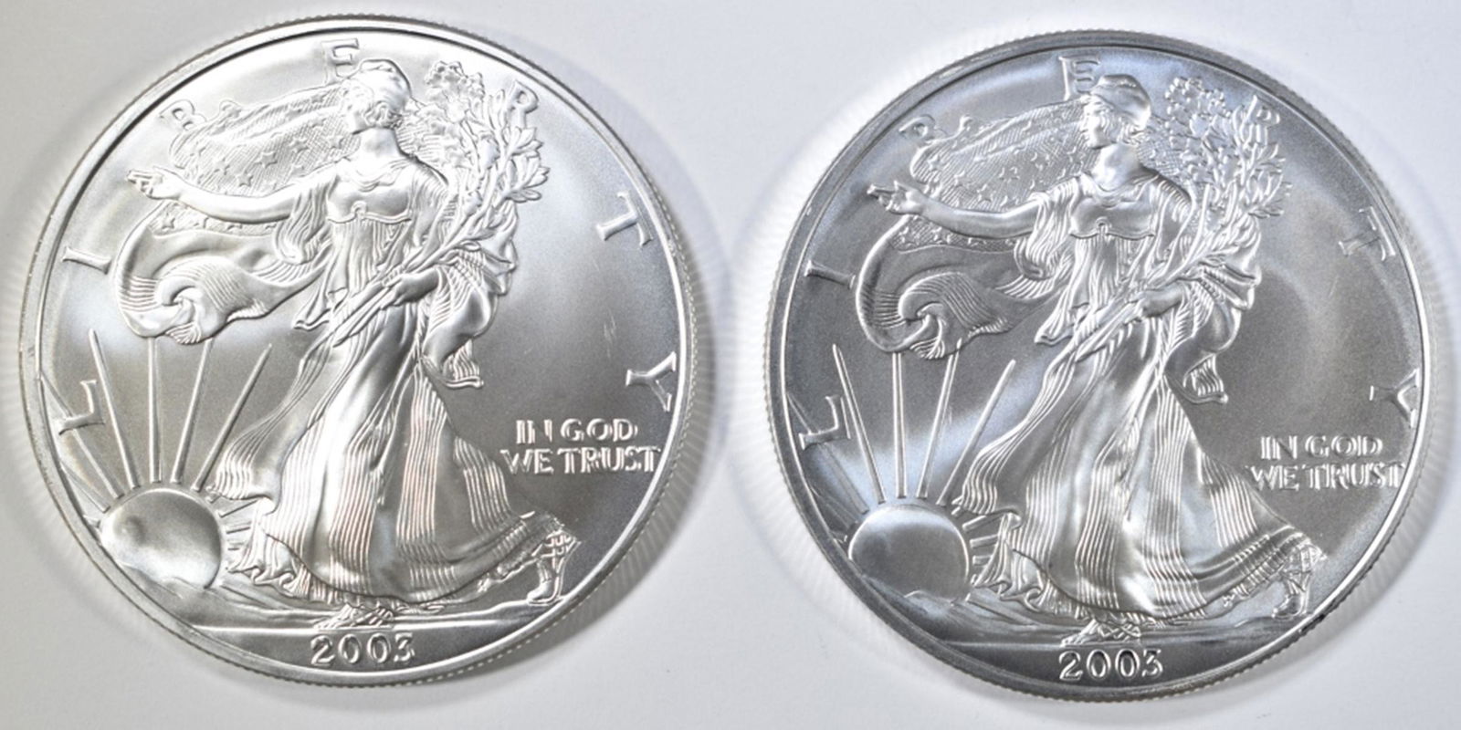 (2) 2003 UNC AMERICAN SILVER EAGLES (1 of 2)