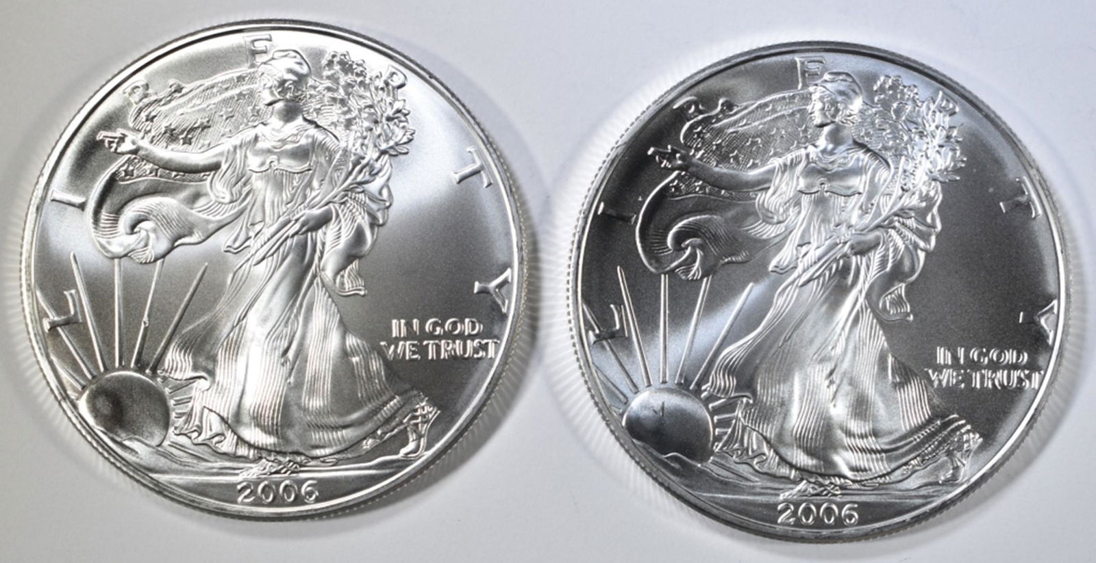 2- BU 2006 AMERICAN SILVER EAGLES (1 of 2)