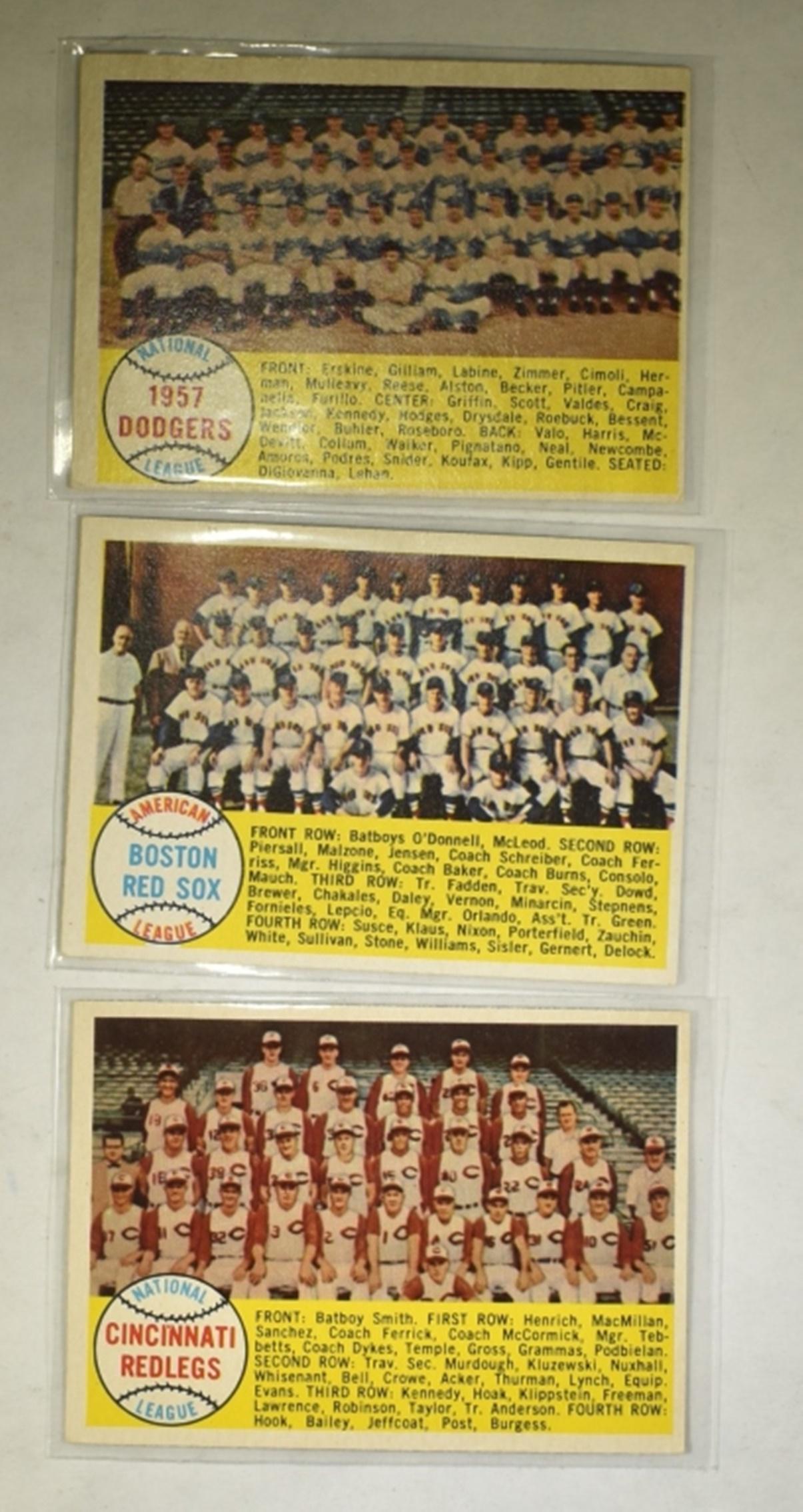 3 1958 TOPPS BASEBALL TEAM CARDS NM (1 of 2)