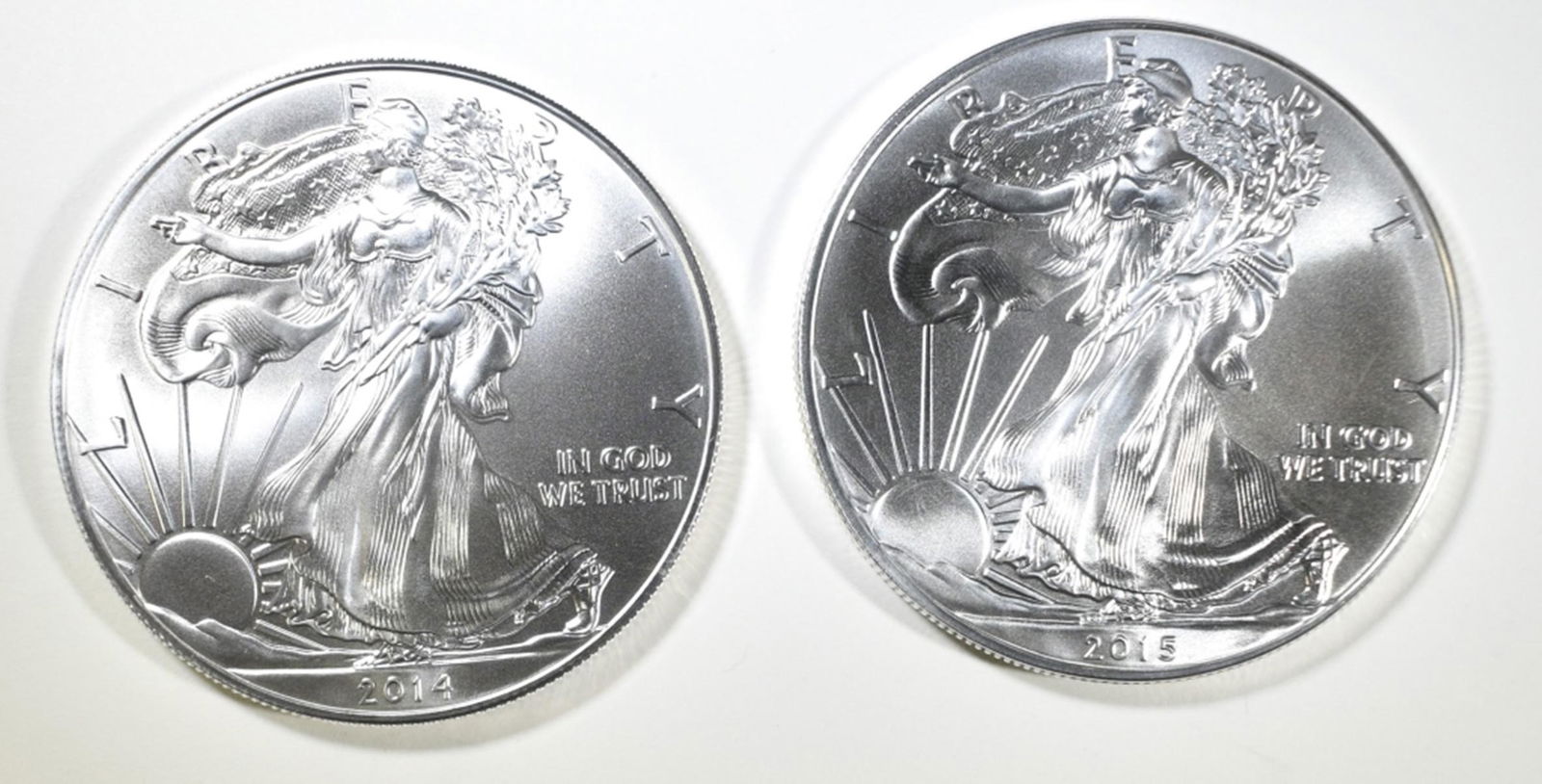 2014 & 15 BU AMERICAN SILVER EAGLES (1 of 2)