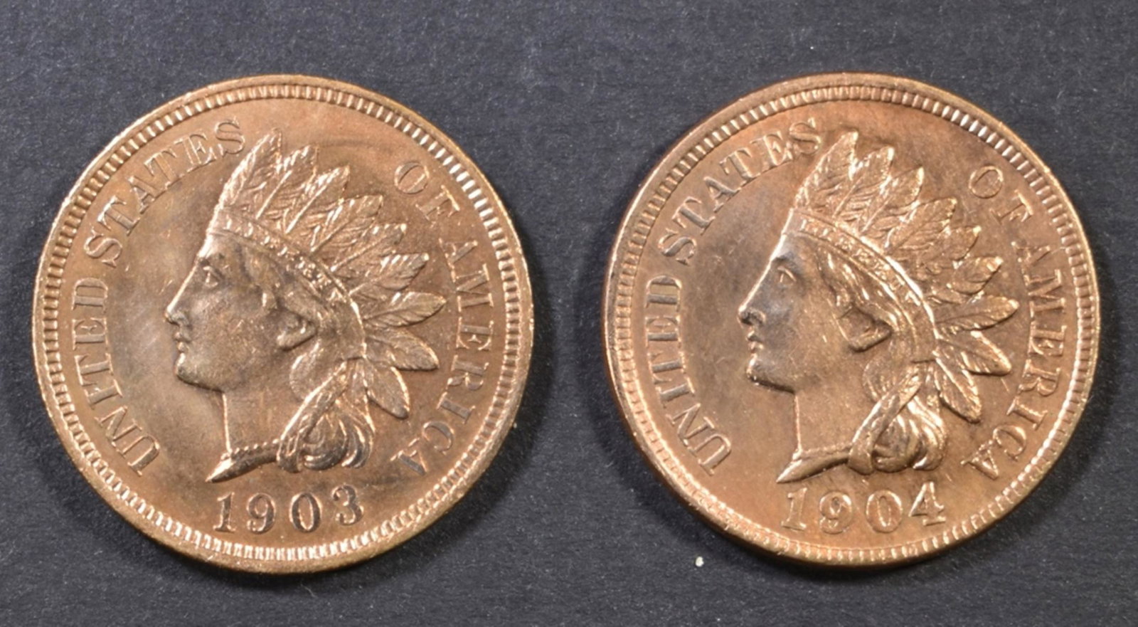 1903 & 04 INDIAN HEAD CENT AU/BU (1 of 2)