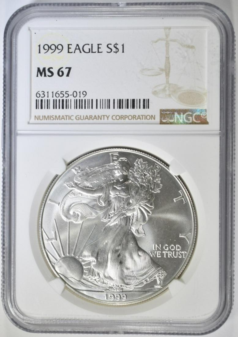 1999 AMERICAN SILVER EAGLE NGC MS 67 (1 of 4)