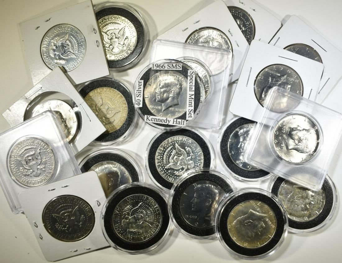 20 MIXED DATE 40% SILVER KENNEDY HALF DOLLARS (1 of 2)