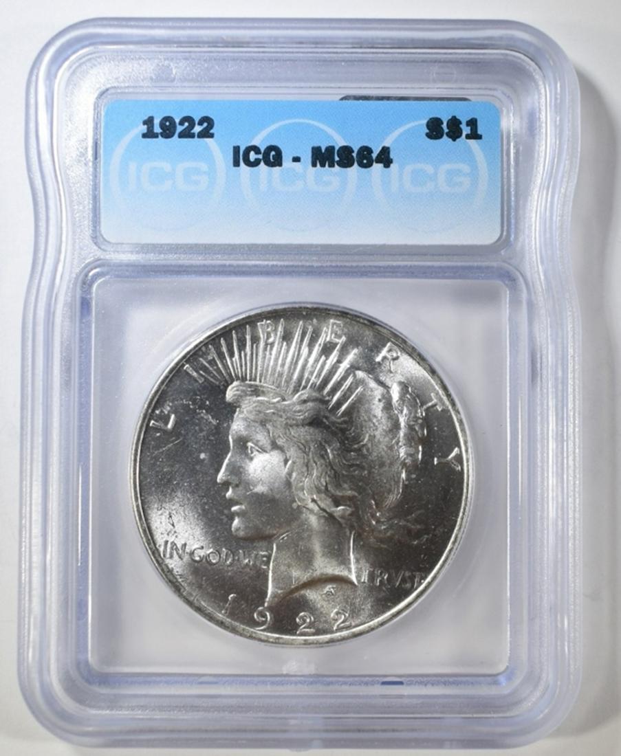 1922 PEACE DOLLAR ICG MS-64 (1 of 4)