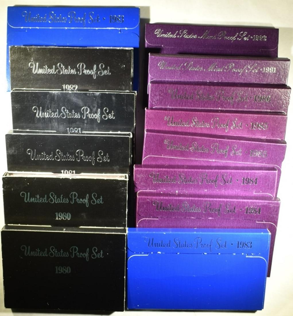 14 U.S. MINT PROOF SETS: (1 of 3)