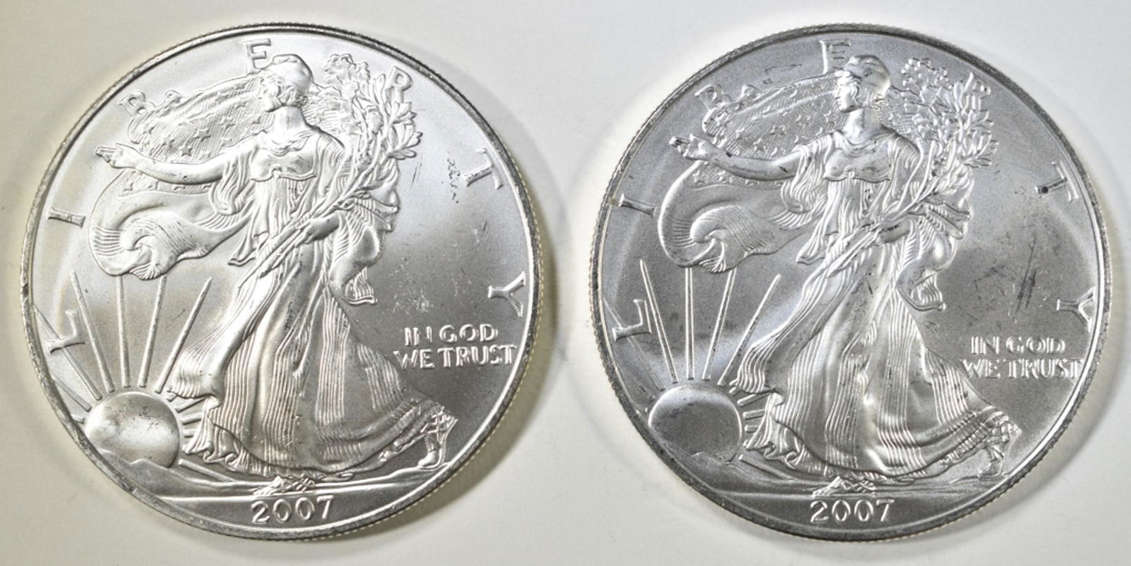 (2) 2007 UNC AMERICAN SILVER EAGLES (1 of 2)