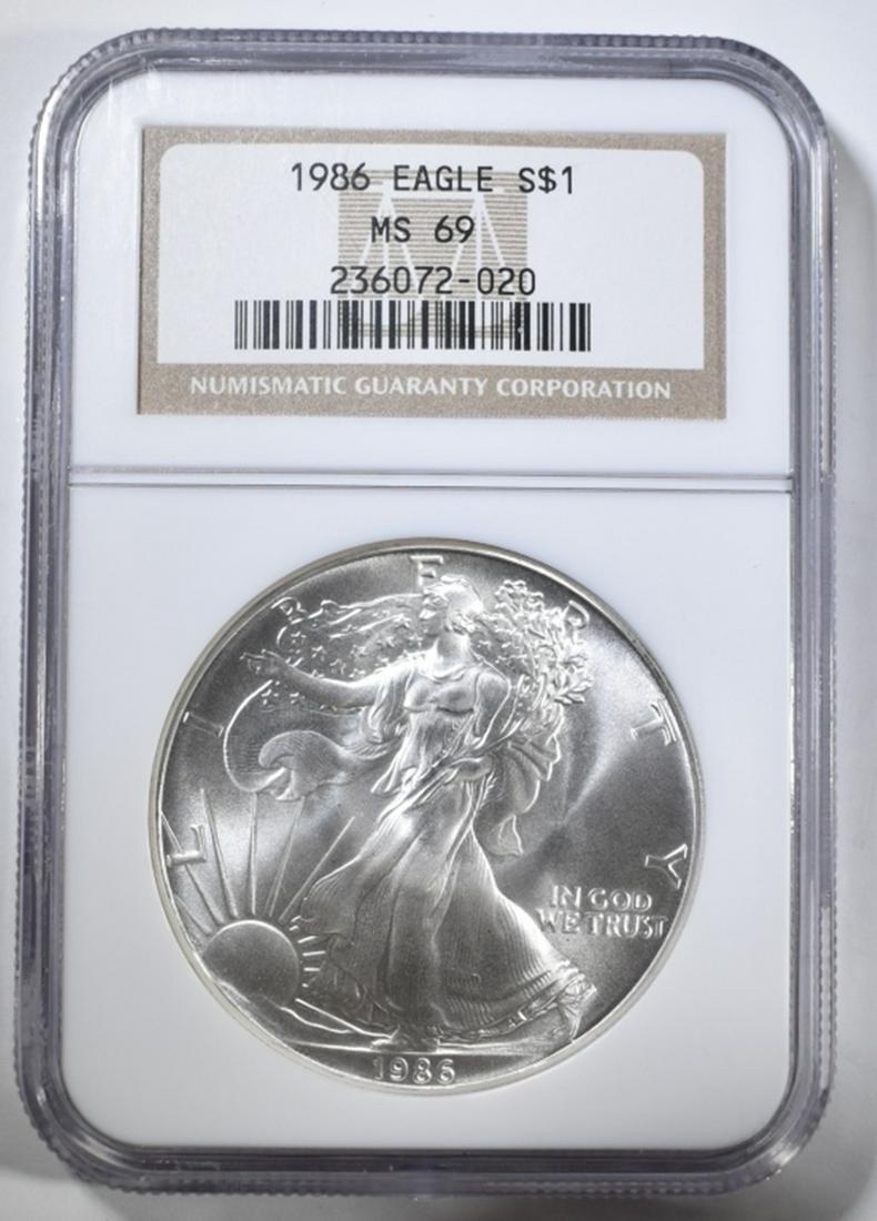 1986 AMERICAN SILVER EAGLE NGC MS 69 (1 of 4)