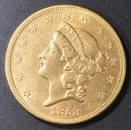 1853 GOLD $20 LIBERTY  NICE BU