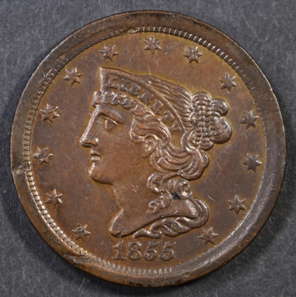 1855 HALF CENT AU/BU (1 of 2)