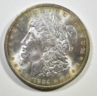 1884-O MORGAN DOLLAR CH BU: LEADERS IN ON-LINE AUCTIONS ESTIMATE $75 - $100.