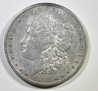 1885-S MORGAN DOLLAR XF/AU: WEEKLY COIN & CURRENCY AUCTIONS ESTIMATE $100 - $130.