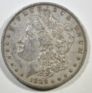 1886-O MORGAN DOLLAR XF: LEADERS IN ON-LINE AUCTIONS ESTIMATE $100 - $120.