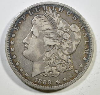 1889-O MORGAN DOLLAR XF: LEADERS IN ON-LINE AUCTIONS ESTIMATE $60 - $80.