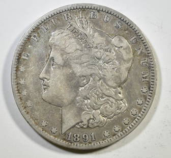 1891-O MORGAN DOLLAR XF: TOP RATED AUCTION HOUSE ESTIMATE $120 - $150.