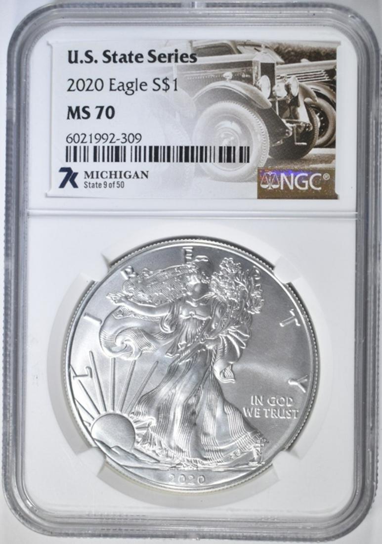 2020 AMERICAN SILVER EAGLE  NGC MS-70 (1 of 4)