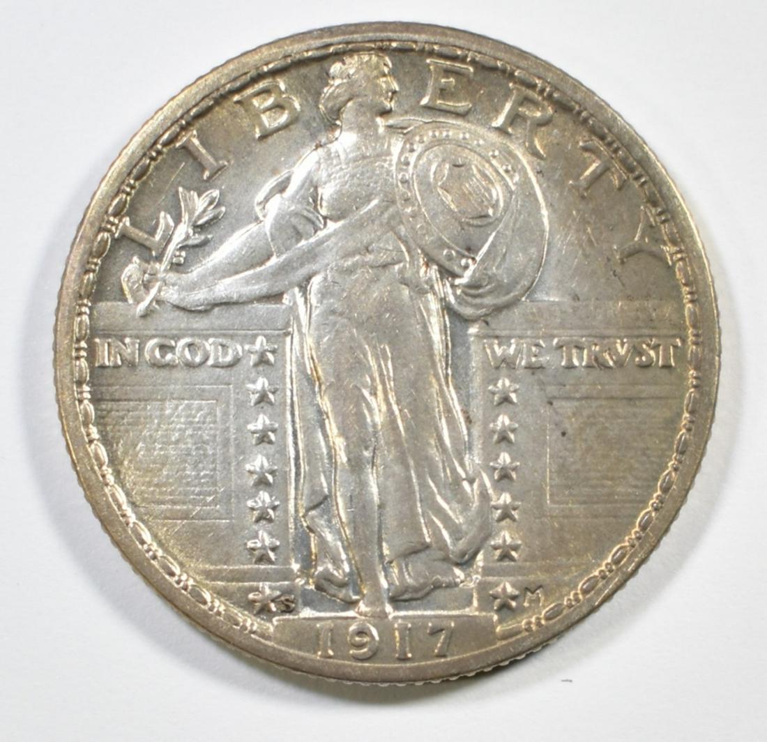 1917-S T-2 STANDING LIBERTY QUARTER  AU/BU FH (1 of 2)