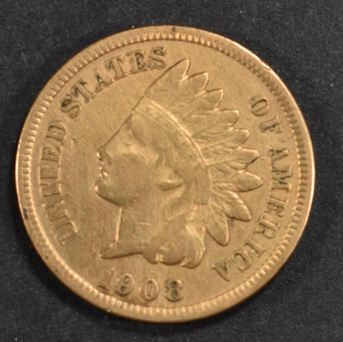 1908-S INDIAN CENT  FINE, CLEANED (1 of 2)