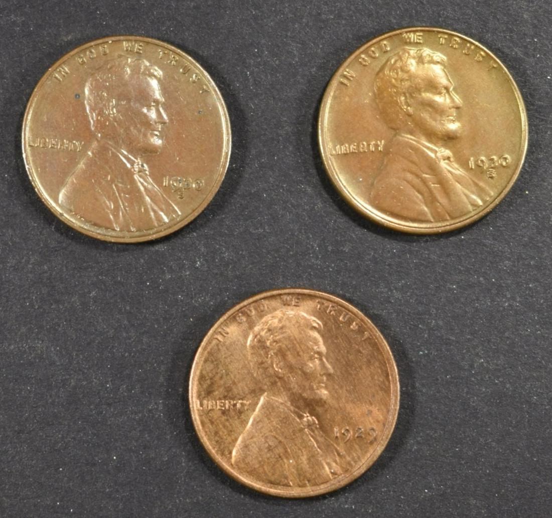 1929 GEM BU & (2) 1930-S CH BU LINCOLN CENTS (1 of 2)
