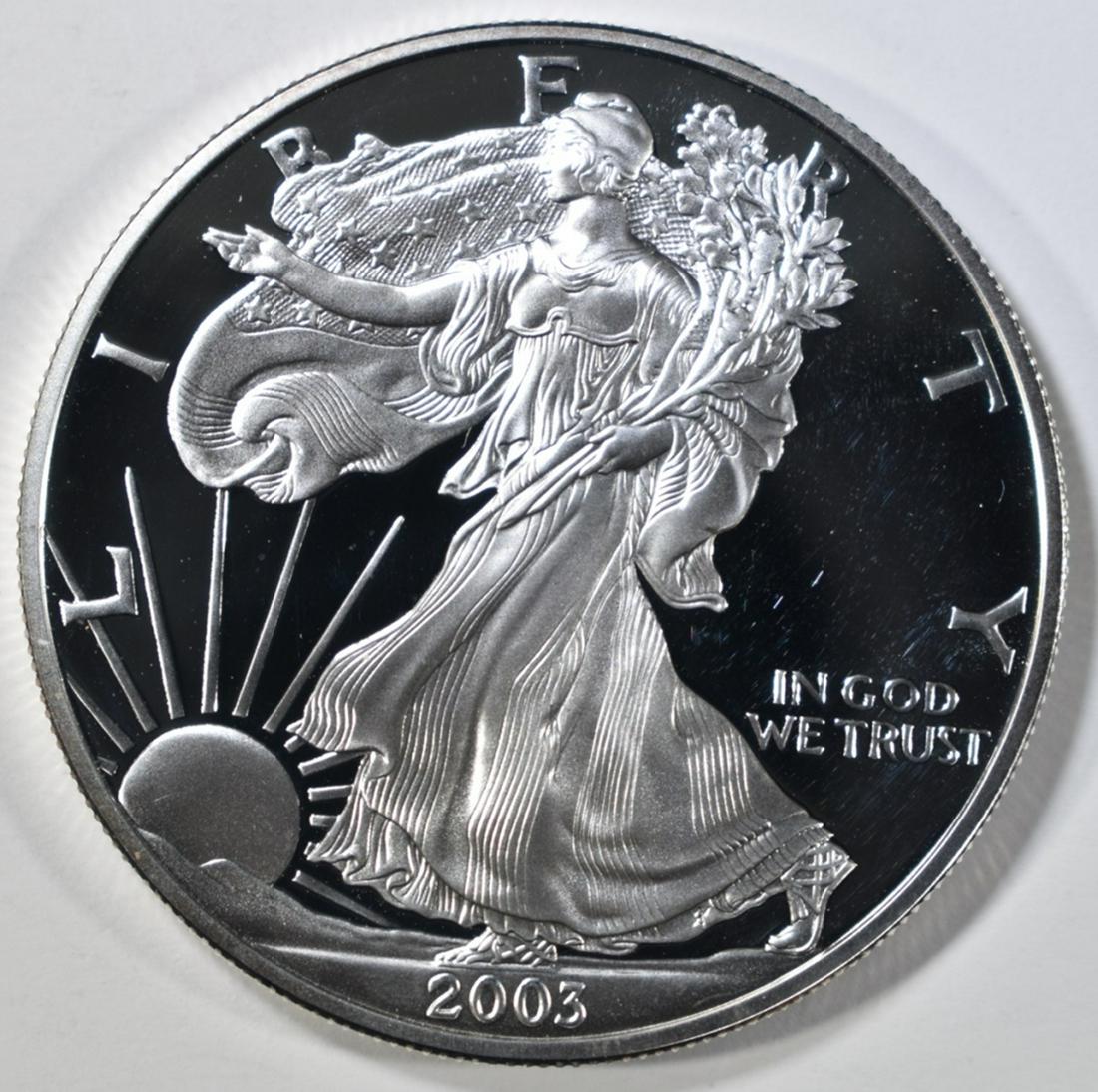 2003 PROOF AMERICAN SILVER EAGLE (1 of 2)
